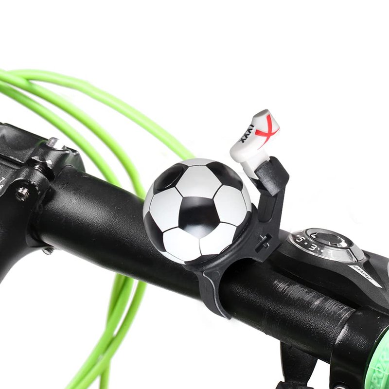 2 Pcs Bicycle Bell,Football Bike Bell Crisp Sound Mini Ringtone and Fun Bicycle Horns for Boys Girls Road, Electric, Mountain Bikes(Color:Black+White)