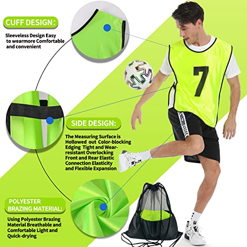 12 Pcs Youth Sports Pinnies - Numbered Practice Jerseys