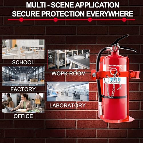 Fire Extinguisher Mount for 5 lb & 10 lb Extinguishers? Heavy-Duty ST12 Steel Wall Bracket, Rust-Resistant Powder-Coated Finish, Adjustable Straps, Replaces Amerex 809, Ideal for Home, School, Garage