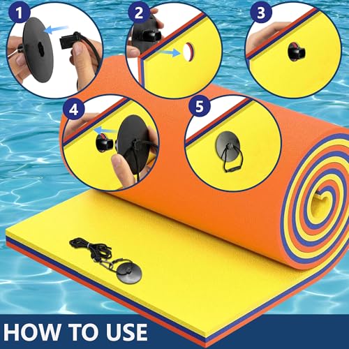 Shupakul Floating Water Mat Tether Kit with Grommet & Rope - Safety & Easy Install