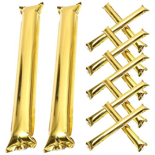 24 Pcs Gold Thunder Sticks - Inflatable Cheering Noise Makers