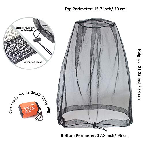 Insect Head Net Hat - Black, Bug Protection for Outdoors
