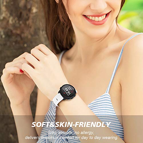 Silicone Replacement Strap for Galaxy Watch 4/5 & Garmin - White