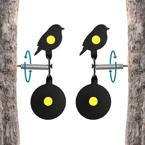 2-Pack Auto Reset Steel Spinner Targets for Shooting - Bird