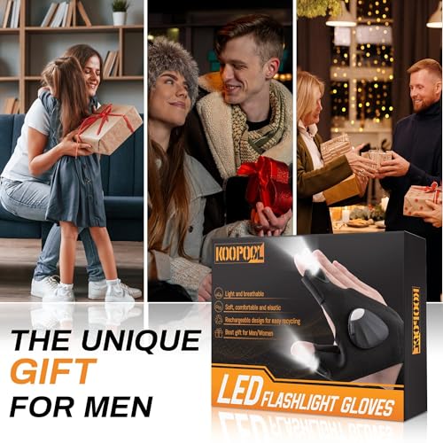Led Half Finger Glove, Light up Gloves, Christmas Stocking Stuffers for Hunters Men Who Have Everything