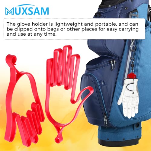 Golf Glove Stretcher & Dryer Hanger - Durable Glove Keeper Rack - Red