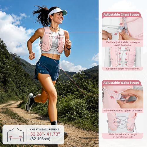 5L Hydration Running Vest for Women - Lightweight & Breathable - Pink