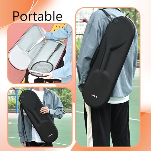 RLSOCO 2-Racket Badminton Case with Shoulder Strap – EVA Foam Case for Rackets & Balls