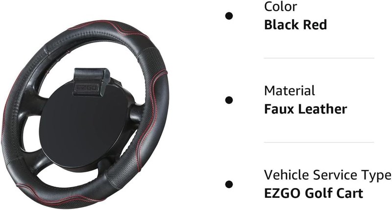 10L0L 13 Inch Golf Cart Steering Wheel Covers for EZGO TXT&RXV, Upgraded Microfiber Anti-Slip Steering Wheel Cover with Pu Leather