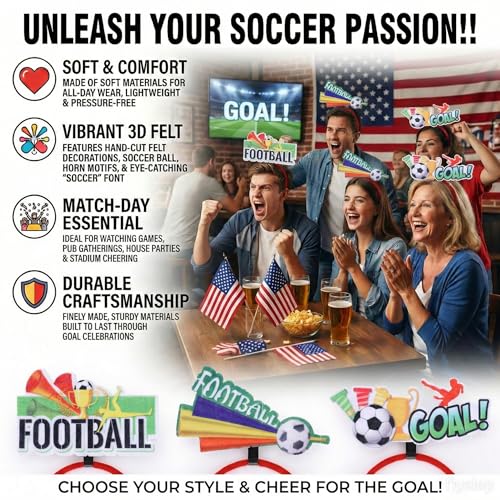 2026 World Cup Soccer Headbands - 3PCS Party Accessories