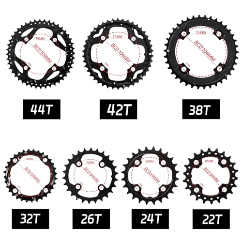 BUCKLOS 38-26T/10 Speed MTB Chainring Set 64/104 BCD Double Triple - 2Pcs