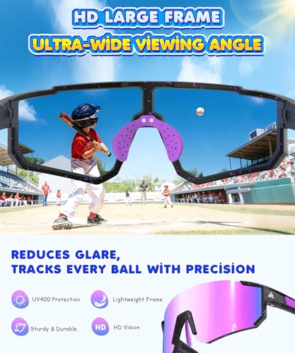 Kids Sunglasses with UV400 Protection - A02 Black, Ice Blue, Red