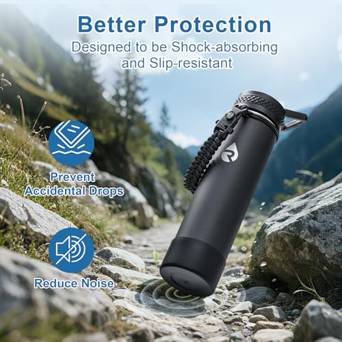 Silicone Water Bottle Boot - 2PCS Bottom Protector for 20/24 oz Bottles - Black