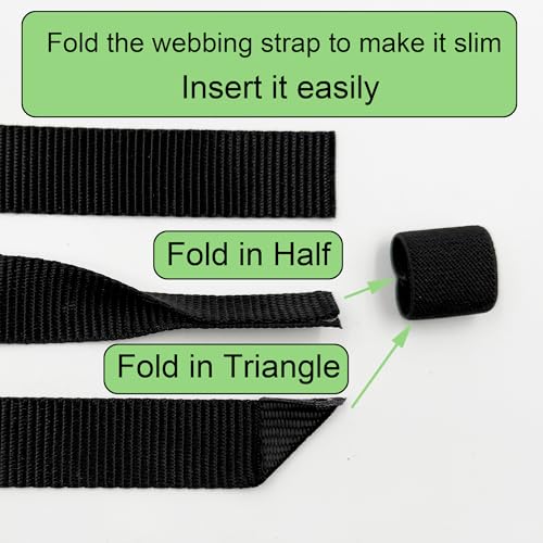 Tactical Elastic Web Belt Loop Keeper - Black, 10 Pack