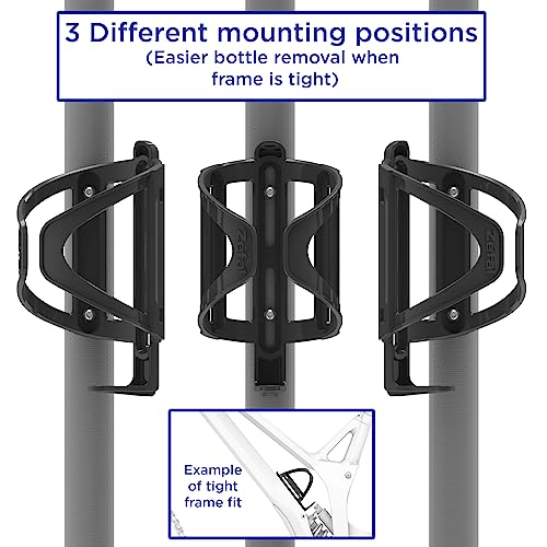 Universal Water Bottle Bike Cage - Multi-Position, Medium, Black
