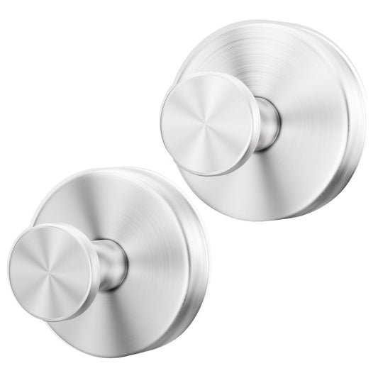 DDYMFFF Suction Cup Hooks for Shower,Removable Suction Hooks for Bathroom Shower Wall,Glass Windows,Doors Hanging Towels,Suction Cup Wreath Hanger Holder for Christmas Wreath-Silver(2 Pack)