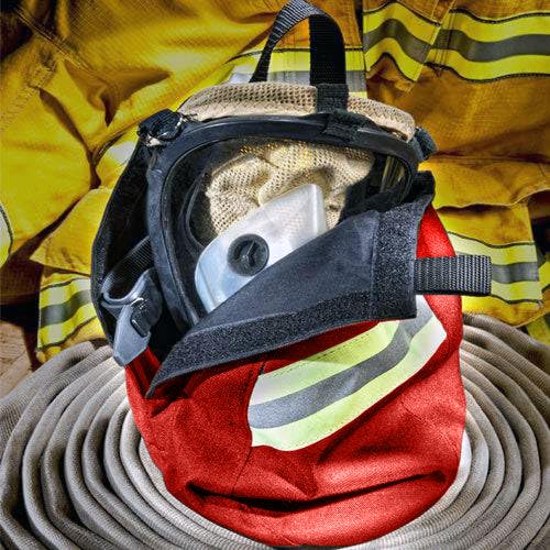 LINE2design Firefighter SCBA Air Pak Respirator Firefighter Mask Face Piece Bag for First Responder - Red