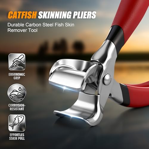 HappyAlley Red Catfish Skinning Pliers Heavy Duty Fish Skinner with Ergonomic Grips - 1 Pack