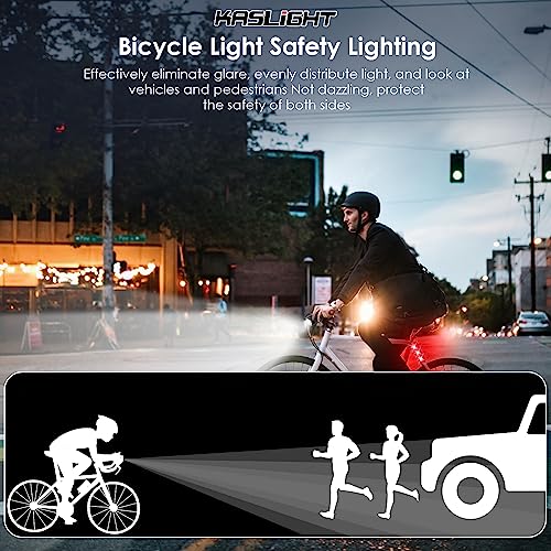 KASLIGHT Black 8 LED 10000 Lumens Rechargeable Bike Headlight Set with Taillights