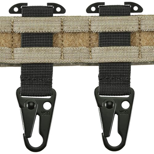 Tactical Belt Clip T-Mount with MOLLE System - Black 2pcs