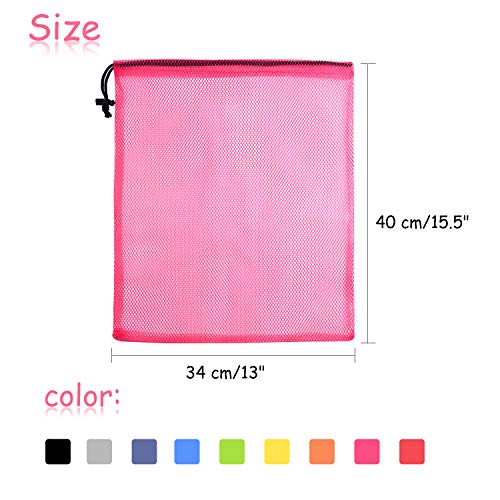 KUUQA 10 Pack Colorful Mesh Drawstring Bags 13x15.5 Inches