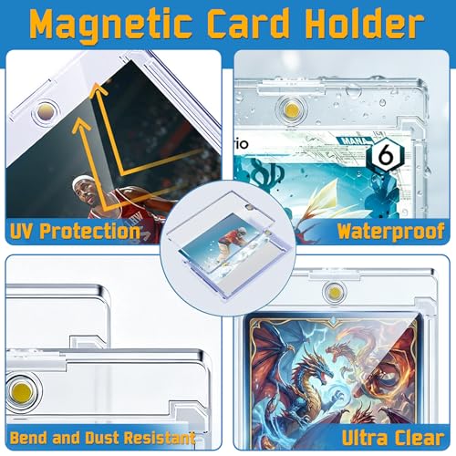 Magnetic Card Holder 10ct - UV Protection Hard Plastic Case for Trading Cards