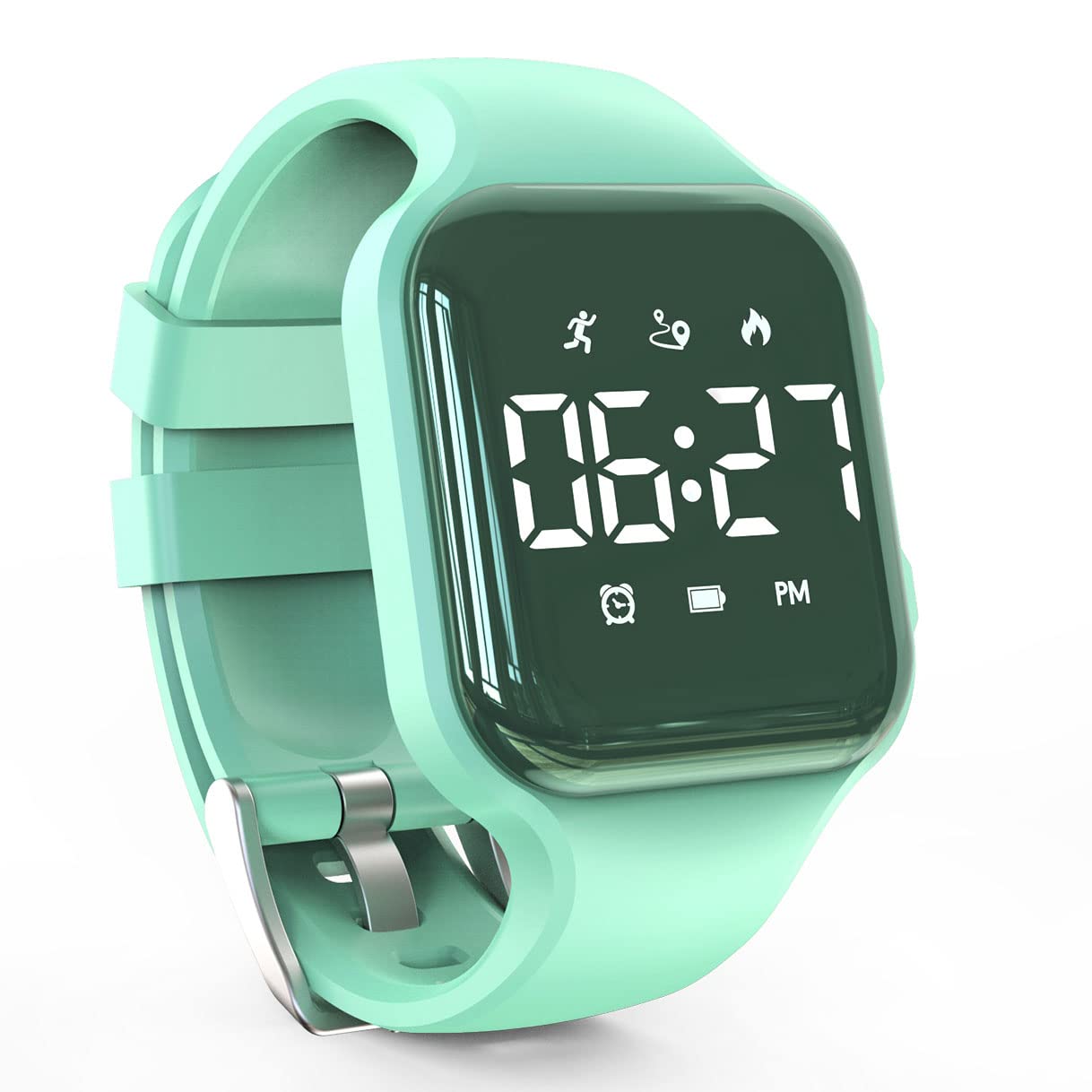 Focwony LED Kids Multifunction Steps Counting Digital Watch, Non-Bluetooth Pedometer Wristwatch, Stopwatch, Alarm Clock, Calories for Women Children Girls Boys (Black)