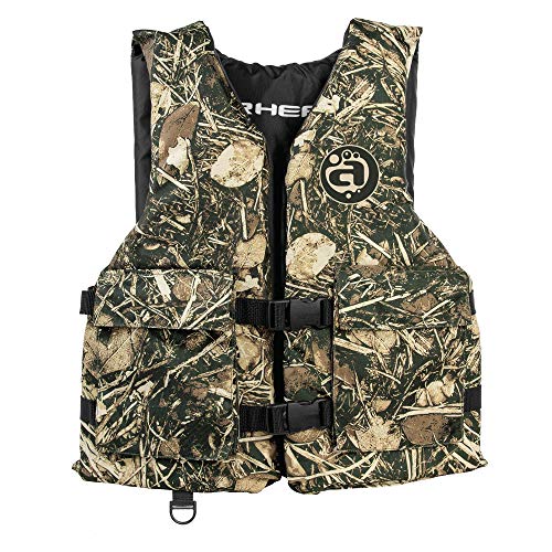 Airhead Lifeguard Youth/Adult USCG Type III PFD Vest with Pockets Camouflage