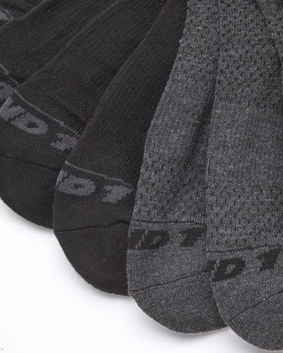 Boys Quarter Athletic Socks 8 Pack - Cushioning, Moisture Wicking, Grey/Black, Small-Medium