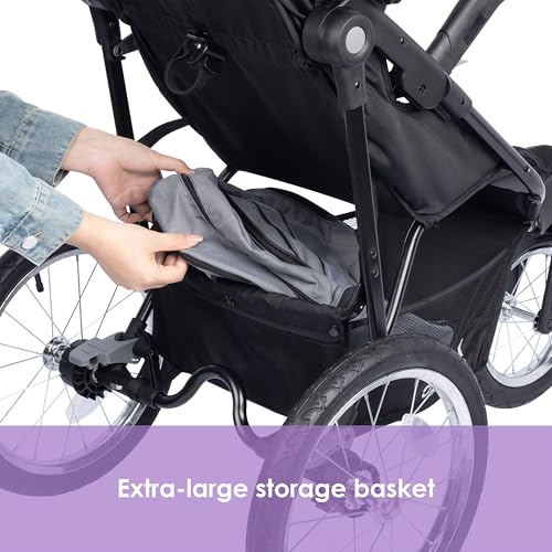 Jogging Stroller with Canopy and Parent Tray - Stellar Black