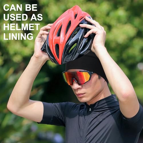 Cooling Skull Cap Helmet Liner - Moisture-Wicking Cycling Cap - Black