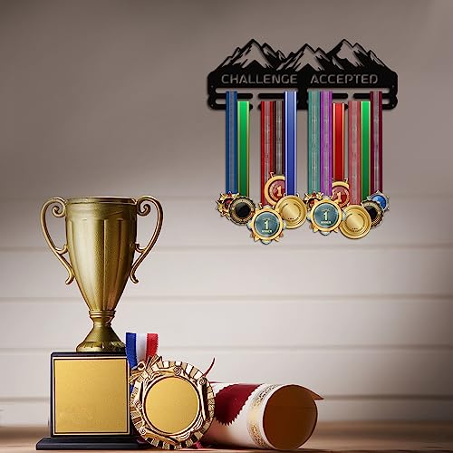 Challenge Accepted Marathon Medal Hanger Display Rack Wall Mount for Over 50 Medals