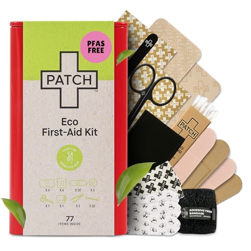 Patch Hypoallergenic Bamboo Bandages Assorted Sizes 77 ct – Latex Free First Aid Kit