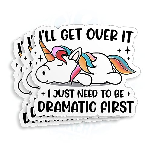 Funny Unicorn Drama Lover Sticker - 2x2 Vinyl Decal (3 Pcs)