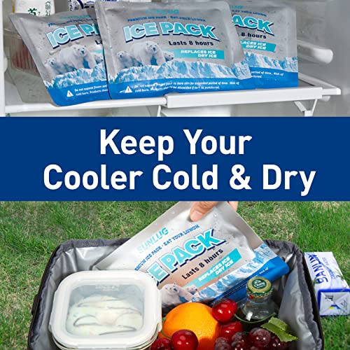 Reusable Ice Packs for Coolers - 2 Pack Lunch Box Ice Packs