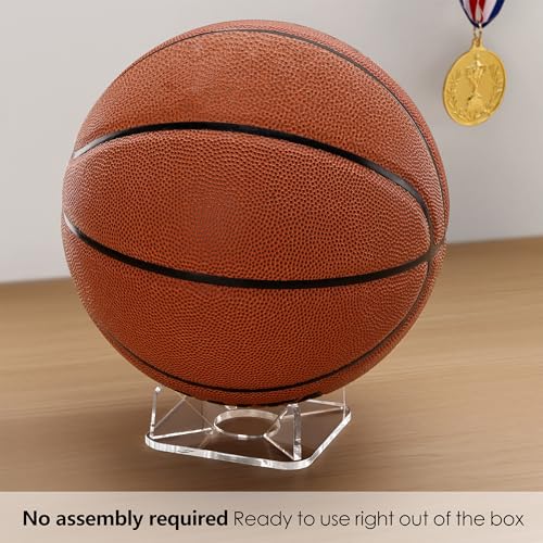 Acrylic Ball Display Stand - 3.94"x3.94"x1.4" for Football, Basketball, Baseball, Soccer