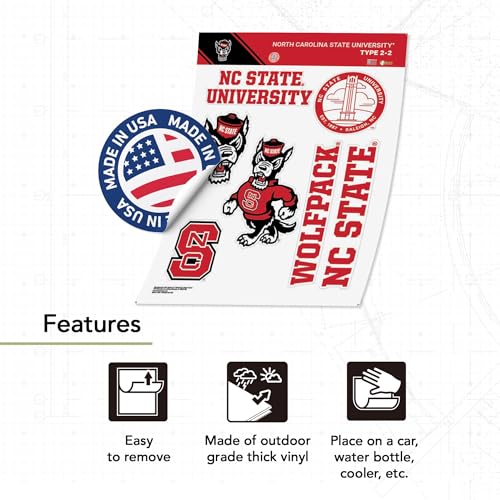 North Carolina State Wolfpack Vinyl Sticker Decal - Premium Quality