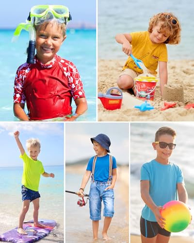 Boys Short Sleeve Rash Guard UPF 50+ Swim Shirt - Yellow, Medium
