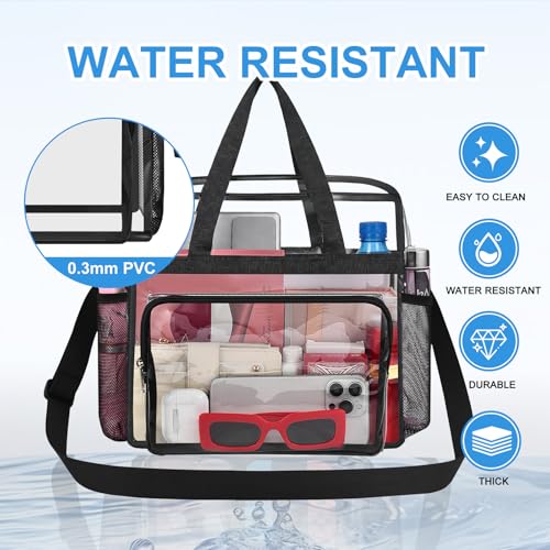 Stadium Approved Clear Tote Bag 12x12x6 with Reinforced Straps