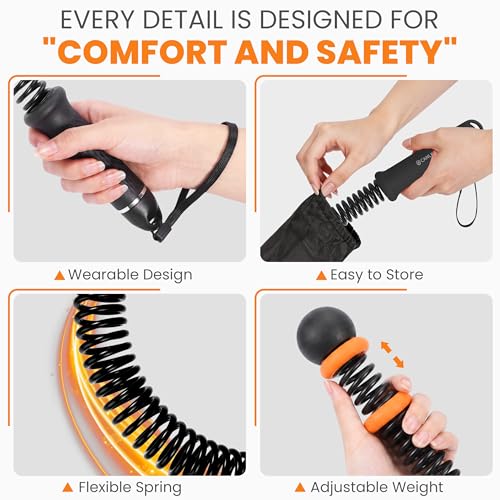 Adjustable Ropeless Battle Ropes with Weight - 2 Pack, Black