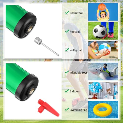 Reginary 10 Pack 8 Inch Manual Ball Pump Kit with Green Hollow Style Nozzles