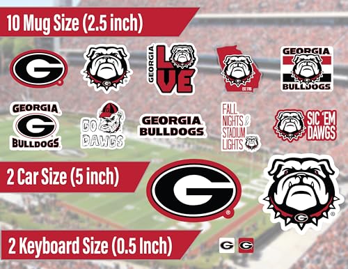 Georgia Bulldogs Stickers & Decals Set - 14 Durable Vinyl Designs