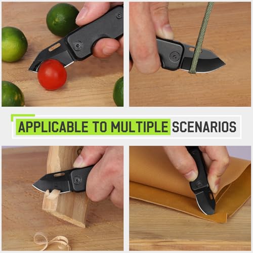 Folding Keychain Pocket Knife - Engraved Square Keyring Knife