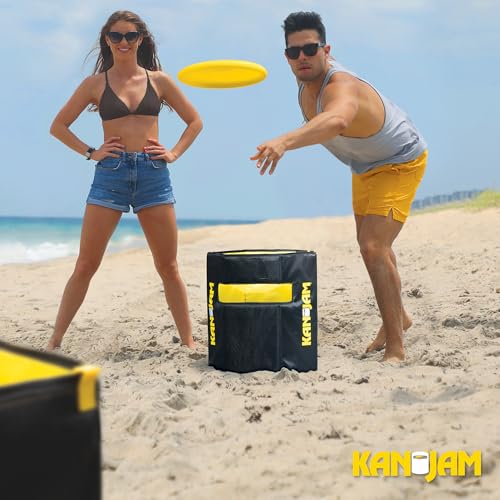 Foldable Travel Disc Toss Game - Black & Yellow - Classic