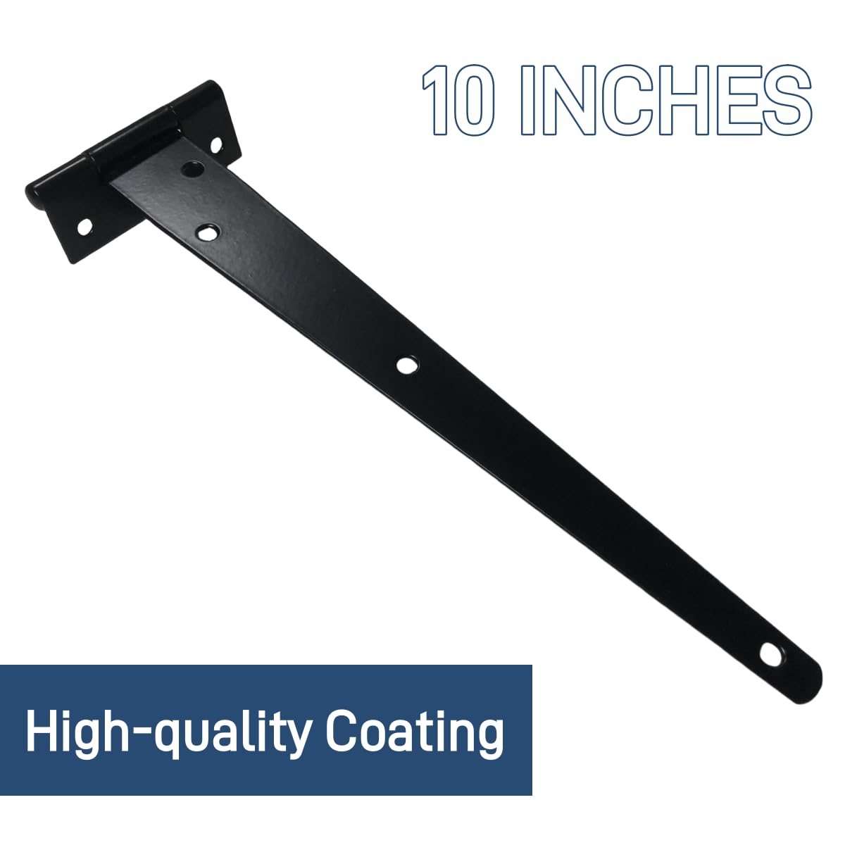 6PCS 10 inch T Gate Hinge Heavy Duty, Tee Barn Shed Door Hinges Outdoor, Strap Black Rustproof Bisagras para Puertas De Madera, Wooden Fence Yard