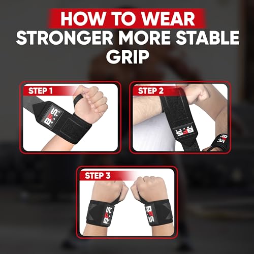18" Premium Wrist Wraps for Weightlifting - Full Black
