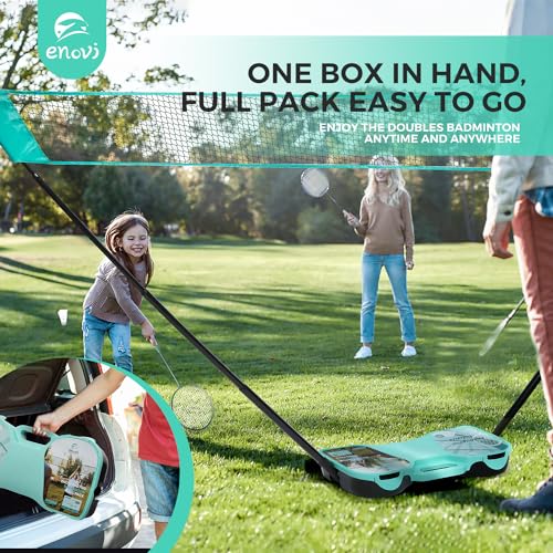 Portable Badminton Set with Net, 4 Rackets & 4 Shuttlecocks