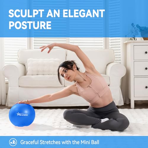 9 Inch Pilates Ball - Anti-Burst Mini Exercise Ball - Blue