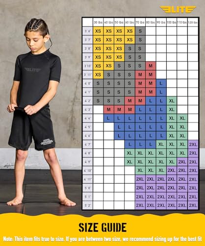 Kids Jiu Jitsu BJJ Rash Guard - Short Sleeve Compression Shirt - Small Black