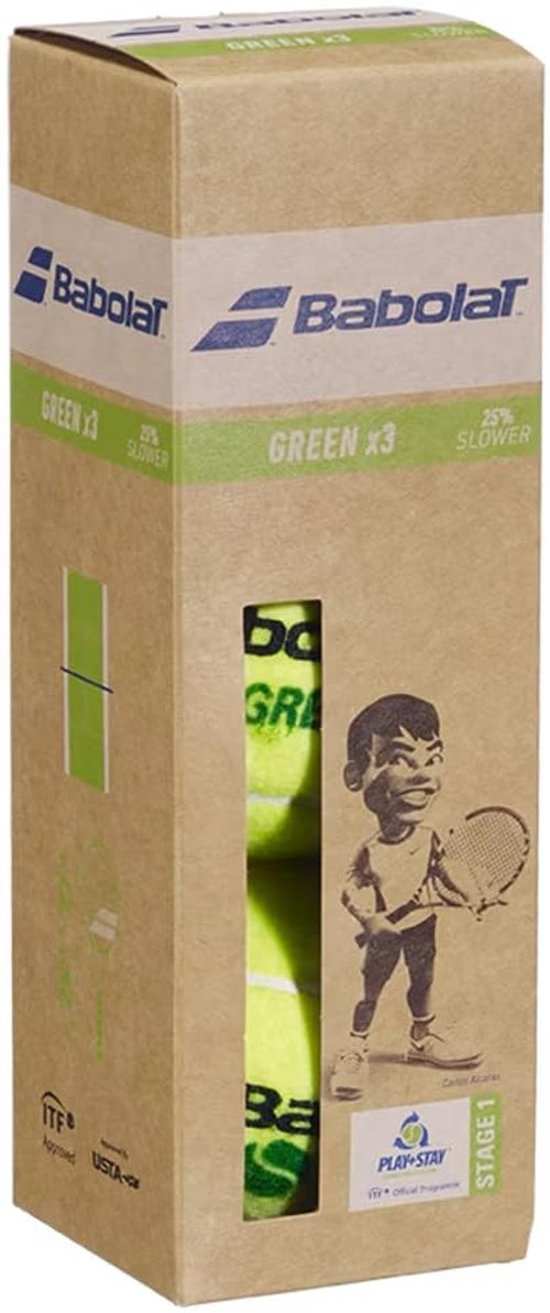 Babolat Kids Play & Stay Green Tennis Balls (3 Balls)